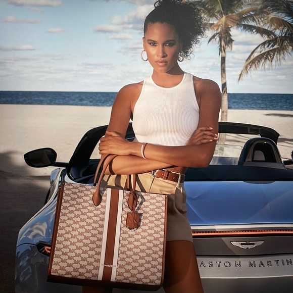 Michael Kors Large jacquard tote bag luggage multi color - Picture 2 of 10